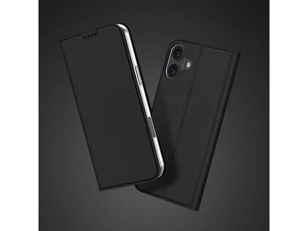 Dux Ducis Skin Pro-skal till iPhone 16 Plus med flip och kortfack - Svart