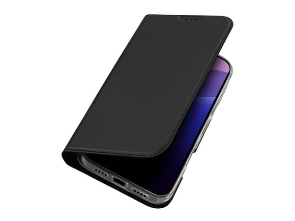 Dux Ducis Skin Pro-deksel til iPhone 16 Pro med flip og kortholder - svart