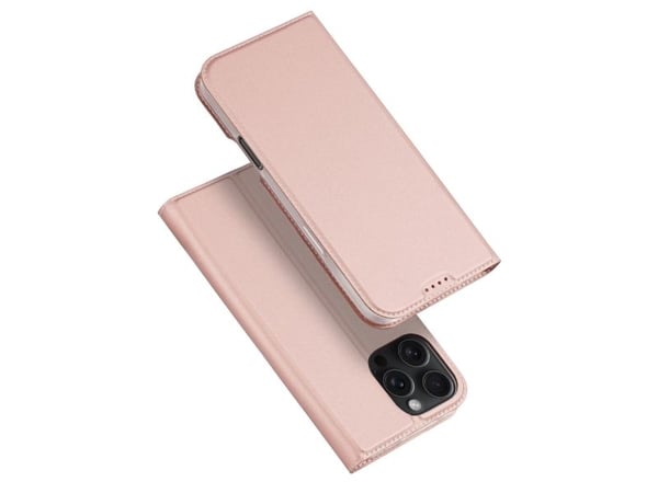 Dux Ducis Skin Pro iPhone 16 Pro Max deksel med flip og kortholder - Pink