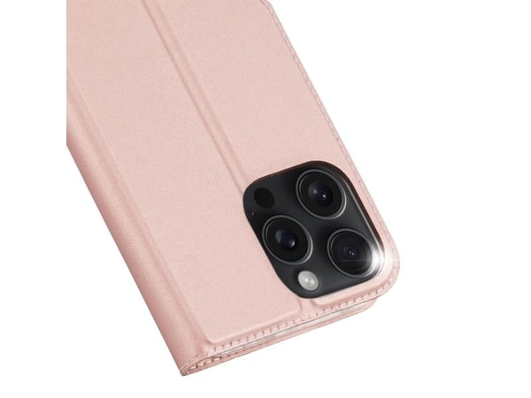 Dux Ducis Skin Pro iPhone 16 Pro Max deksel med flip og kortholder - Pink