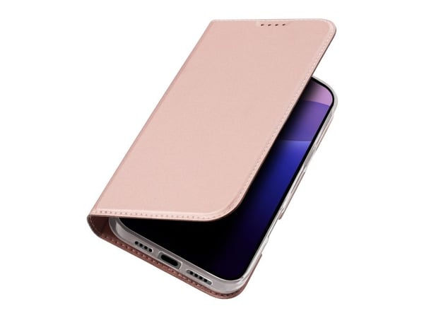 Dux Ducis Skin Pro iPhone 16 Pro Max deksel med flip og kortholder - Pink