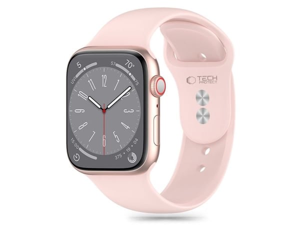 Armbånd Apple Watch 3 / 4 / 5 / 6 / 7 / 8 / 9 / SE (38 / 40 / 41 mm) Tech-Protect Silikon Lys Rosa