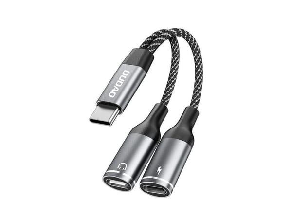 Dudao USB-adapter Dudao L13C+ 2-i-1 USB-C-adapter - grå