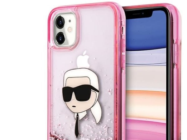 Karl Lagerfeld Karl Lagerfeld Karl Lagerfeld KLHCN61LNKHCP iPhone 11/ XR różowy/pink kovakotelo Glitter Karl Head