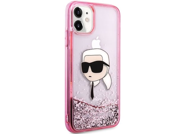 Karl Lagerfeld Karl Lagerfeld Karl Lagerfeld KLHCN61LNKHCP iPhone 11/ XR różowy/pink kovakotelo Glitter Karl Head