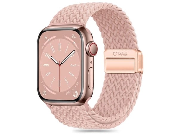 Tech-Protect klokkerem til APPLE WATCH 3/4/5/6/7/8/9/SE (38/40/41 MM) Tech-Protect nylon, støvet rosa