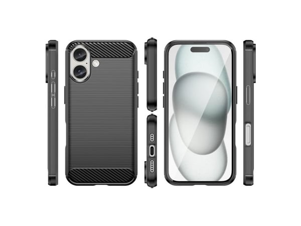 Hurtel Etui silikonowe Carbon Case do iPhone 16 Plus - czarne