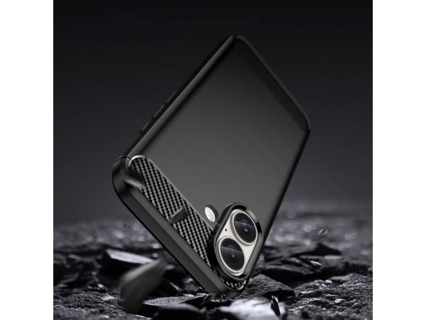 Hurtel Etui silikonowe Carbon Case do iPhone 16 Plus - czarne