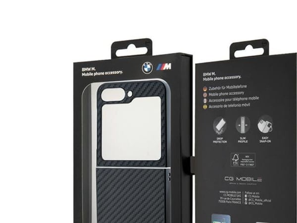 BMW BMHCZF622NBCK Z Flip6 F741 musta/musta kovakotelo Carbon Blue Line