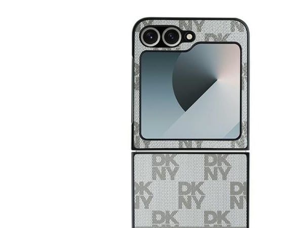 DKNY DKHCZF6PCPTSSE Z Flip6 F741 mobildeksel beige/lys beige med rutemønstret striper