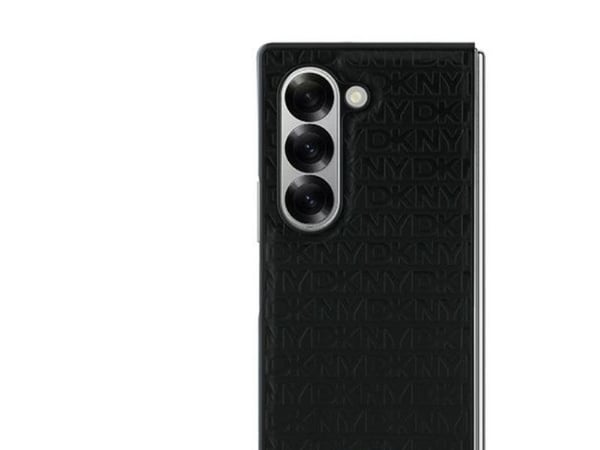 DKNY PU Nahka Repeat Pattern Stack Logo MagSafe Samsung Galaxy Z Fold6 dėklas telefonui juodos spalvos