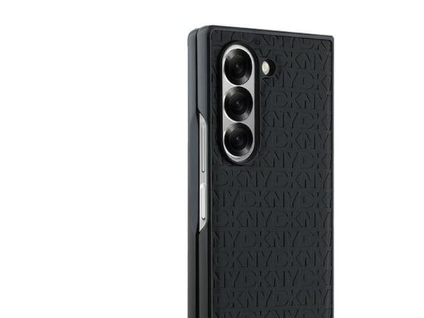 DKNY PU Nahka Repeat Pattern Stack Logo MagSafe Samsung Galaxy Z Fold6 dėklas telefonui juodos spalvos