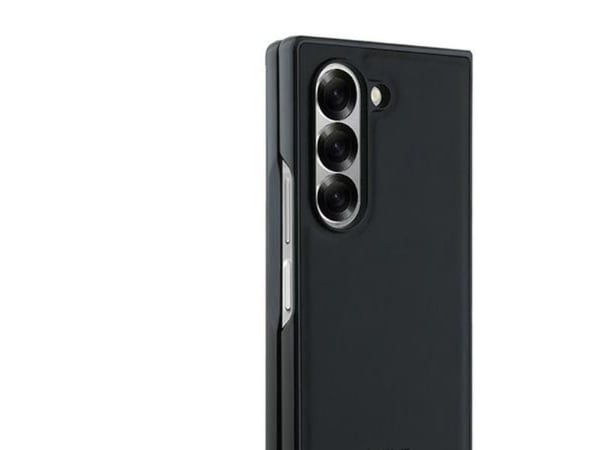 DKNY PU-lær stack logo MagSafe mobildeksel til Samsung Galaxy Z Fold 6, svart