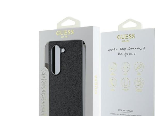 Guess 4G glitter script-deksel til Samsung Galaxy Z Fold 6 - svart
