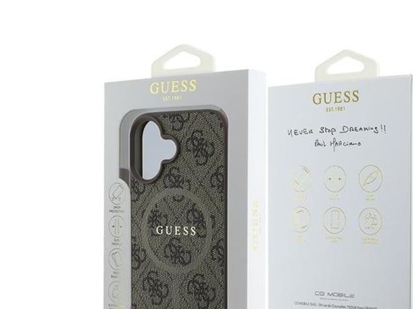 Guess Guess GUHMP16MG4GFRW iPhone 16 Plus 6.7" brazowy/brown hardcase 4G Ring Classic Logo MagSafe
