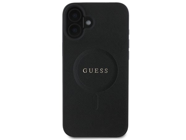 Guess Saffiano Classic Logo MagSafe iPhone 16 Plus deksel - svart