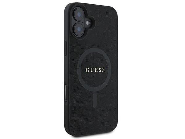 Guess Saffiano Classic Logo MagSafe iPhone 16 Plus deksel - svart