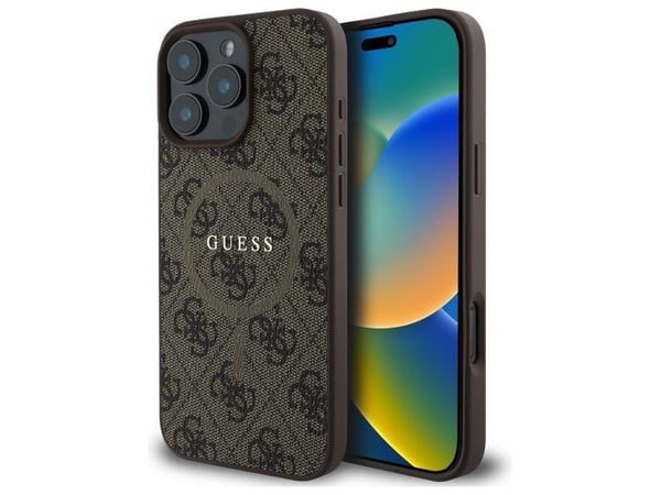 Guess 4G ring classic-logo MagSafe-deksel til iPhone 16 Pro Max - brun