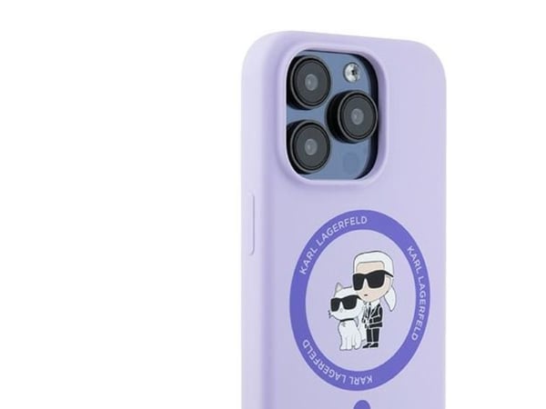 Karl Lagerfeld Karl Lagerfeld KLHMP15LSCMKCRHU iPhone 15 Pro 6.1" fioletowy/purple hardcase Silicone KC Heads Ring MagSafe