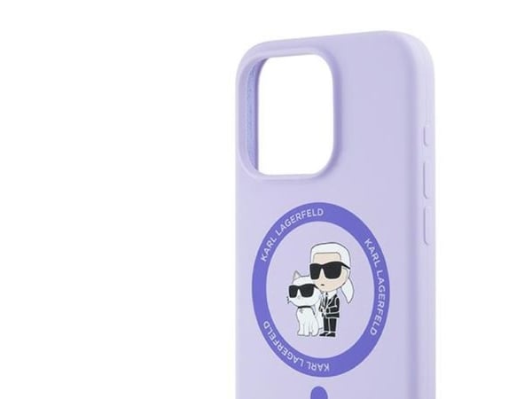 Karl Lagerfeld Karl Lagerfeld KLHMP15LSCMKCRHU iPhone 15 Pro 6.1" fioletowy/purple hardcase Silicone KC Heads Ring MagSafe