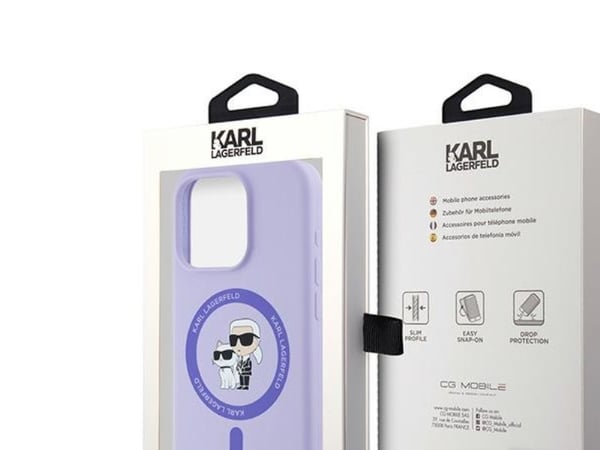 Karl Lagerfeld Karl Lagerfeld KLHMP15LSCMKCRHU iPhone 15 Pro 6.1" fioletowy/purple hardcase Silicone KC Heads Ring MagSafe