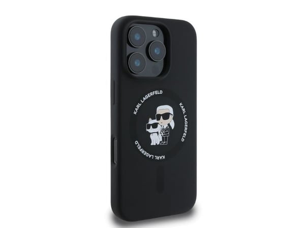 Karl Lagerfeld cap for iPhone 16 Pro Max 6,9" KLHMP16XSCMKCRHK svart hardcase Silikon KC Heads Ring MagSafe