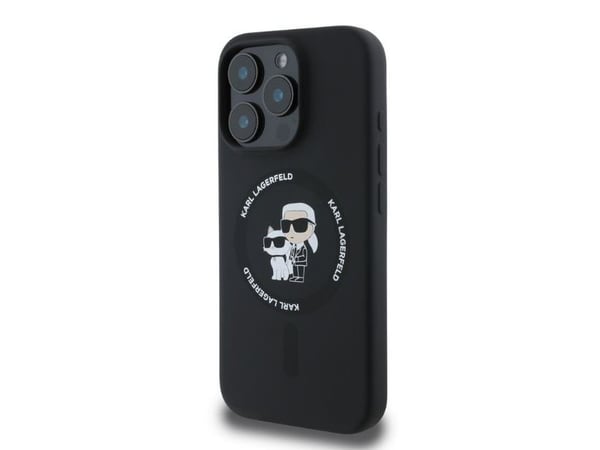 Karl Lagerfeld cap for iPhone 16 Pro Max 6,9" KLHMP16XSCMKCRHK svart hardcase Silikon KC Heads Ring MagSafe
