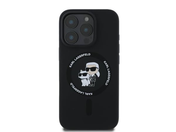 Karl Lagerfeld cap for iPhone 16 Pro Max 6,9" KLHMP16XSCMKCRHK svart hardcase Silikon KC Heads Ring MagSafe