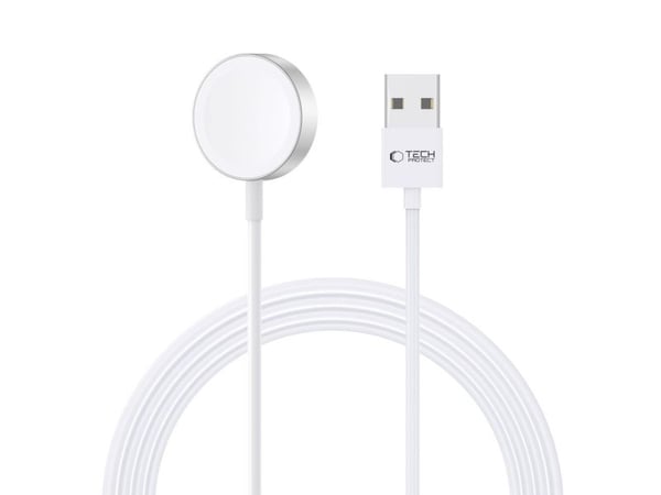 Tech-Protect laddare för Apple Watch Ultraboost Magnetic Charging 120 cm - vit