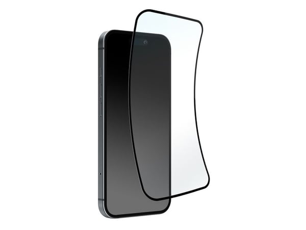 Puro Flexible Glass D3O hybridglass med svart ramme for iPhone 16 Plus / iPhone 15 Pro Max / iPhone 15 Plus