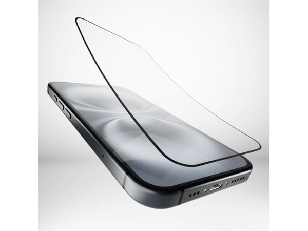 Puro Flexible Glass D3O hybridglass med svart ramme for iPhone 16 Plus / iPhone 15 Pro Max / iPhone 15 Plus