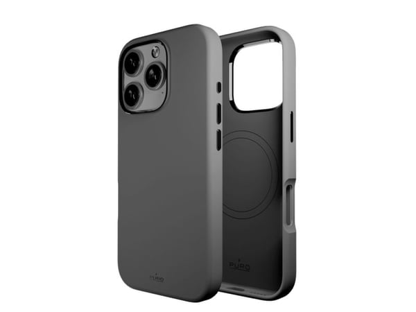 Puro Icon Mag Mag Pro MagSafe silikonikotelo iPhone 16 Pro - tummanharmaa