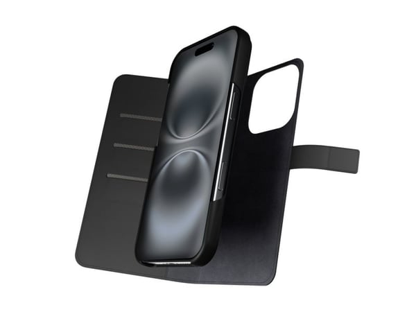 Etui z ekoskóry Puro Wallet Detachable MagSafe 2w1 z klapką i portfelem do iPhone 16 Pro - lajittelu
