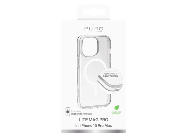 PURO PUIPC15P67LITEMPWHI, Etui, Apple, iPhone 15 Pro Max, 17 cm (6.7"), Gjennomsiktig