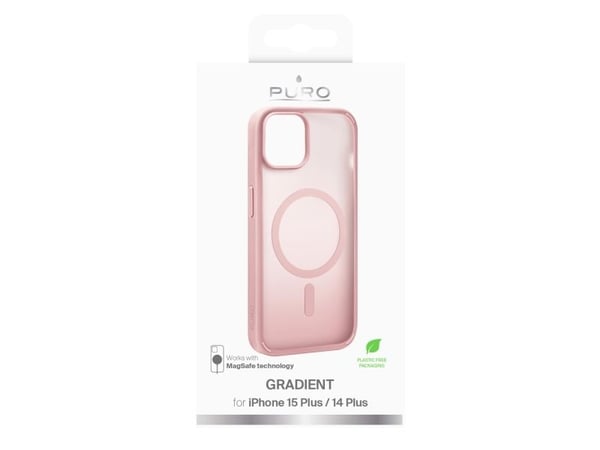 PURO PUIPC1561GRADIENTLGR, Suojus, Apple, iPhone 15 Plus, 17 cm (6.7"), Vaaleanpunainen