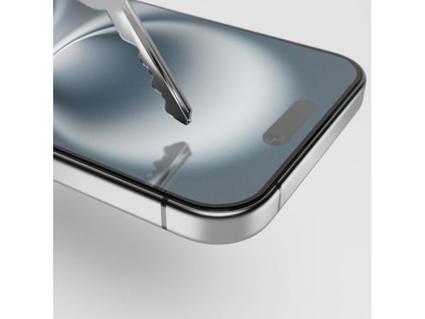 PURO PUSDGFRAIPHONE1661, Apple, iPhone 16, Slagbestandig, Ridseresistent, Splintfri, Sort, Transparent, 1 stk