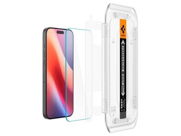 Spigen GLAS.tR EZ Fit, Apple, iPhone 16 Pro, Läpinäkyvä, 2 kpl