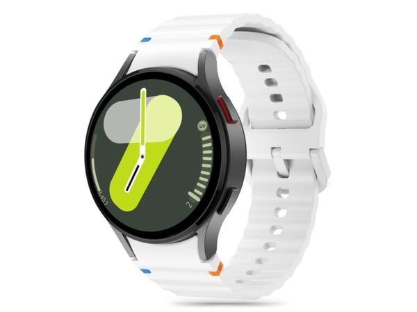 Tech-Protect silikon sportsrem for Samsung Galaxy Watch 4 / 5 / 5 Pro / 6 / 7 / FE - hvit