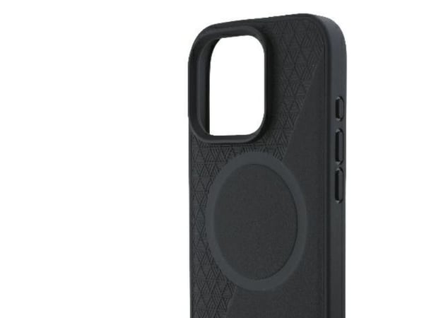 BMW Signature lær halvstruktur & sirkel MagSafe-etu for iPhone 16 Pro - svart