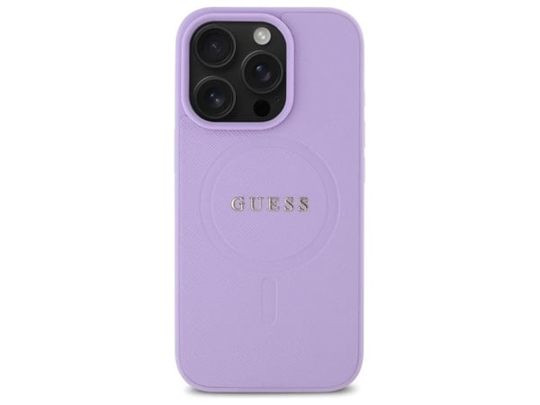 Guess Saffiano-päällyste iPhone 16 Pro Max 6.9" -puhelimelle GUHMP16XPSAHMCU violetti MagSafe -malli
