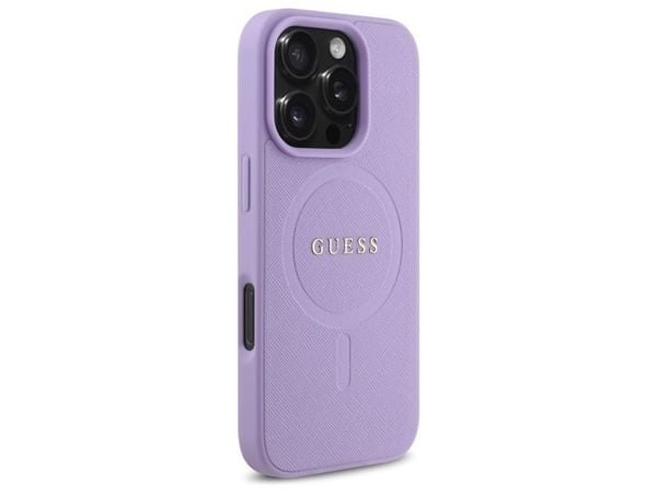 Guess Saffiano-päällyste iPhone 16 Pro Max 6.9" -puhelimelle GUHMP16XPSAHMCU violetti MagSafe -malli