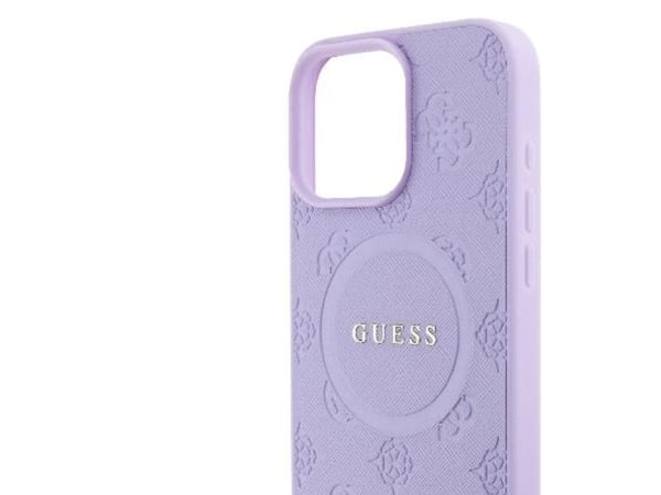 Guess Saffiano Peony Classic Logo-overlegg for iPhone 16 Pro Max 6,9" GUHMP16XPSAPSMEU lilla MagSafe