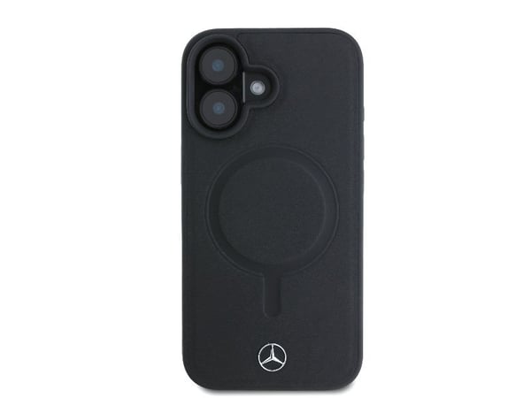 Mercedes enkel glatt skinn MagSafe-deksel til iPhone 16 - Svart