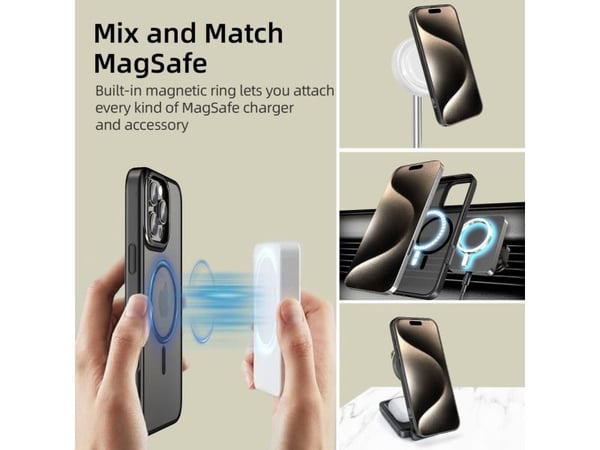 Tech-Protect MagEdge MagSafe-etuie til iPhone 16 Pro - semitransparent