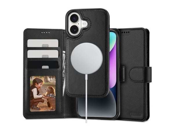 Tech-Protect wallet MagSafe-etui med lommebok til iPhone 16 - svart