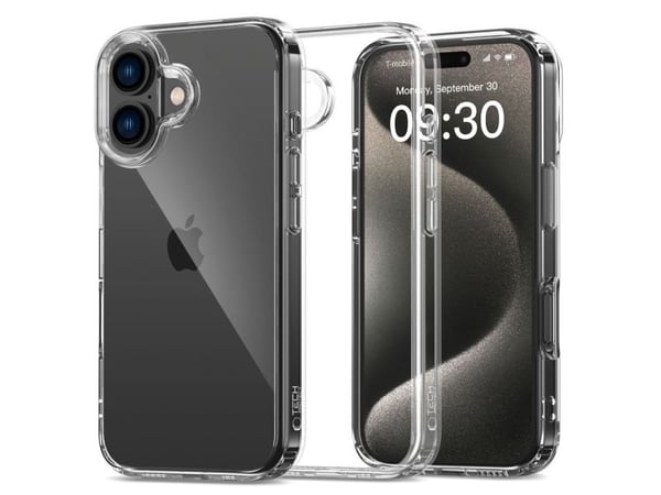 Tech-Protect FlexAir hybridfodral för iPhone 16 - Transparent