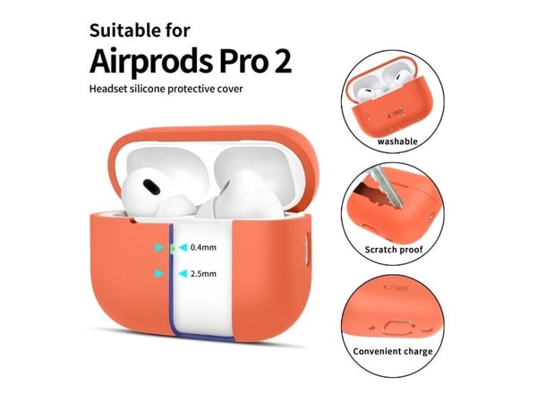 Tech-Protect etui i silikon til APPLE AIRPODS PRO 1/2 Tech-Protect neonoransje