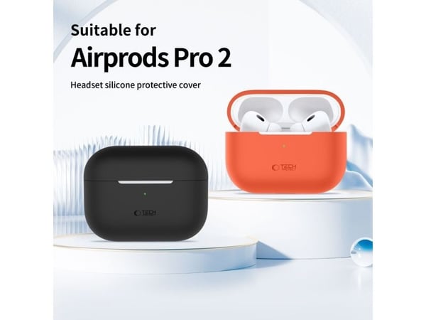 Tech-Protect etui i silikon til APPLE AIRPODS PRO 1/2 Tech-Protect neonoransje