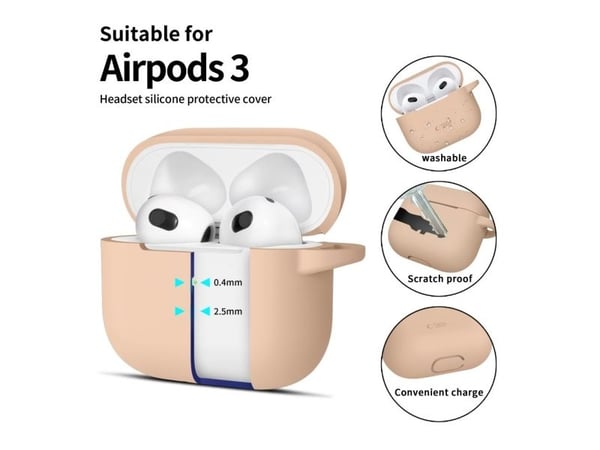 Tech-Protect silikonhake för Apple AirPods 3 kaffe latte