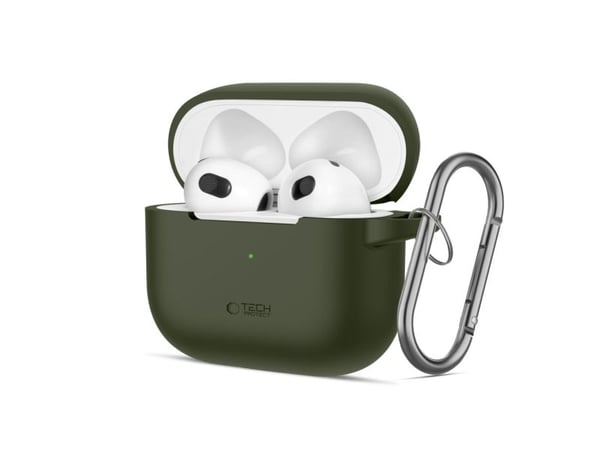 Tech-Protect TECH-PROTECT SILICONE HOOK APPLE AIRPODS 3 OLIVE GREEN
